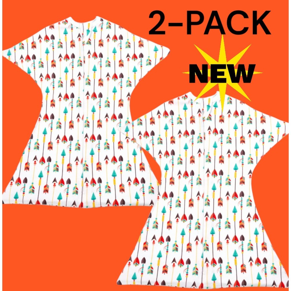 2-PK SLEEPING BABY Zipadee-Zip Sleeping Sack Cotton 3M-6M Extra Small Arrows NEW